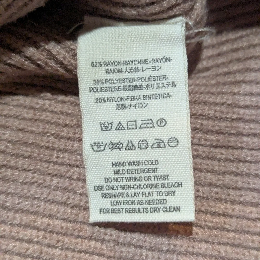 Free People Sweater Pink Mauve Oversized Turtleneck Ribbed Boho Size Large